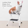 Delxo 2 Step Stool Stepladders Lightweight White Folding Step Ladder with Handgrip Anti-Slip Sturdy and Wide Pedal Steel Ladder Mini-Stool 250lbs 2-Feet - delxousa