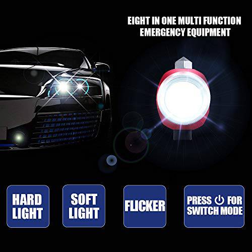 Delxo Patriot Flashlight, Handheld Solar Powered Tactical Flashlights Cell Phone Charger, Multi Function Car LED Flashlight with 2000mAh Battery, USB Charger, Portable Flashlights for Camping Red - delxousa