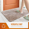 Delxo Doormat 24''x36''Absorbs Mud Magic Doormat No Odor Durable Anti-Slip Rubber Back Low-Profile Entrance Door Mat Large Cotton Shoe Scraper Pet Mat Machine Washable in Beige - delxousa