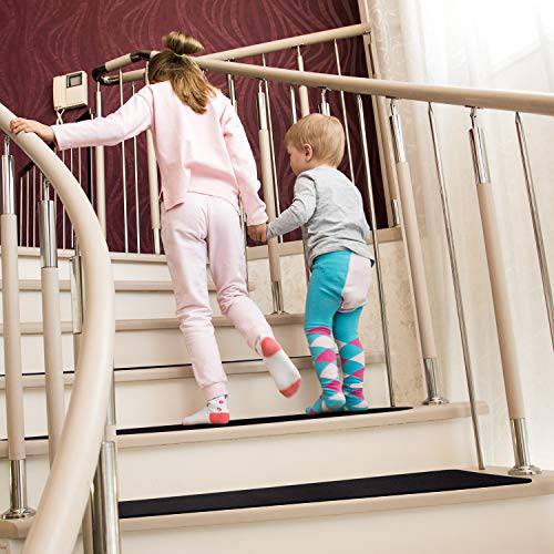 Delxo Non Slip Carpet Stair Treads, Set of 7, Rug Non Skid Runner for Grip and Beauty. Safety Slip Resistant for Kids, Elders, and Dogs,Pre Applied Adhesive .6''x30'' (Black) - delxousa