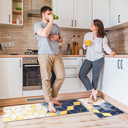 Delxo Anti Fatigue Kitchen Floor Mat -2 Piece Kitchen Mats Cushioned A