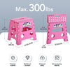 Delxo 13” Folding Step Stool in Pink,1 Pack Premium Heavy Duty Foldable Stool for Kids and Adults,Portable Collapsible Plastic Step Stool,Non Slip Folding Stools for Kitchen Bathroom Bedroom - delxousa