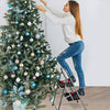 Delxo Folding Step Stool- 2 Step Ladder with Anti-Slip Pedal, Hold Up to 330LBS Lightweight and Multi-Use for Household and Kitchen Small 2 Step Stool Steel Grey - delxousa