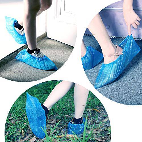 Delxo Shoe Covers Disposable-100pack(50pairs) Disposable Booties Shoe Covers for Indoors Non-Slip Waterproof Shoe Covers One Size Fits All Protectors Disposable Shoe Covers - delxousa