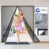 Delxo72x80" Magnetic Screen Door with 32 Magnetics Durable Fiberglass Mesh Curtain,Dogs Pets Friendly Door Screen, Black - delxousa