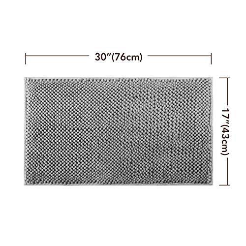Delxo Chenille Gray Door mat Indoor, 30X47Extra Large,Soft and Water