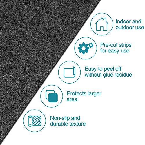 Delxo 14 Pack Non Slip Carpet Stair Treads Rug Non Skid Runner for Grip and Beauty. Safety Slip Resistant for Kids, Elders, and Dogs,Pre Applied Adhesive .6''x30'' (Grey) - delxousa
