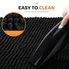 Delxo Kitchen Mat Sets,2 Piece Non Slip Soft Super Absorbent Kitchen Rug Chenille Microfiber Doormat Carpet Set,20"X30"+20"X60" (Black) - delxousa