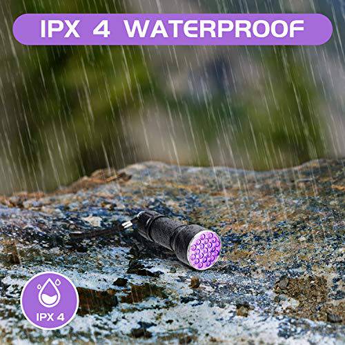 2 Pack UV Flashlight, Delxo 21 LED Black light Flashlite 395nm Detector for Dog Pet Urine Stains Bed Bugs and Scorpions,Authenticate Currghtency,Detection Lis of Fluorescent Agent - delxousa