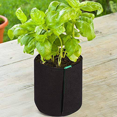 Delxo 5-Pack 1 Gallon Grow Bags Heavy Duty Aeration Fabric Pots Thickened Nonwoven Fabric Pots Plant Grow Bags - delxousa