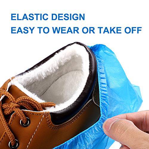 Delxo Shoe Covers Disposable-100pack(50pairs) Disposable Booties Shoe Covers for Indoors Non-Slip Waterproof Shoe Covers One Size Fits All Protectors Disposable Shoe Covers - delxousa