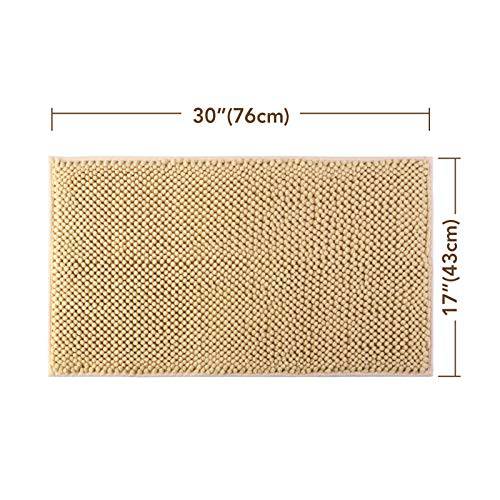 Delxo Indoor Durable Chenille Door mat 17"X30" Extra Soft and Absorbent Machine Wash and Dry Inside Mats, Low-Profile Rug Doormats for Entry, Mud Room Mat, Back Door, High Traffic Areas, Beige - delxousa