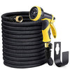 Delxo Expandable Garden Hose 100FT Water Hose with 9-Function High-Pressure Spray Nozzle,Black Heavy Duty Flexible Hose, 3/4" Solid Brass Fittings Leakproof Design (Black) - delxousa