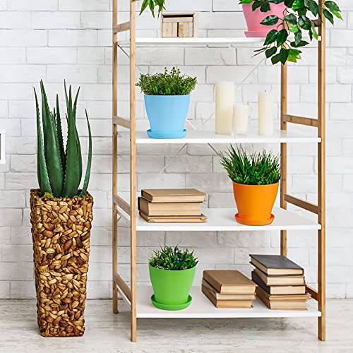 Delxo 8 Pcs 5.5" Plastic Plants Nursery Pots Reusable Plant Seeding Nursery Pot ，Colorful Flower Plant Container Seed Starting Pots with Pallet,8 Colors - delxousa