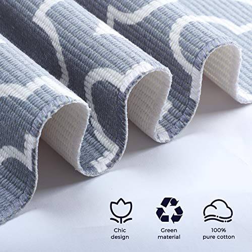 Delxo Door Mats, 27.5"x43.5" Cotton Hand-Woven Washable Door Rugs. Quatrefoil Pattern,Great for Indoor, Outdoor,Front Door,Bedroom,Laundry. Grey and White - delxousa