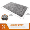 Delxo 18"x30" Grey Door Mat, Absorbs Mud & Water Entryway Rug, No Odor Anti-Slip Rubber Back Low-Profile Front Door Mat Indoor, Large Cotton Shoe Scraper Pet Mat Machine Washable - delxousa