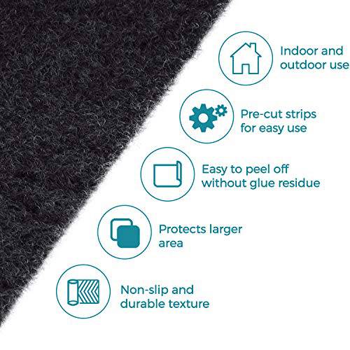 Delxo 8"x30" Stair Treads Non-Slip Carpet 7-Pack Anti-Slip Stair Runner for Wooden Steps, Kids, Elders, and Dogs,Pre Applied Adhesive (Black) - delxousa