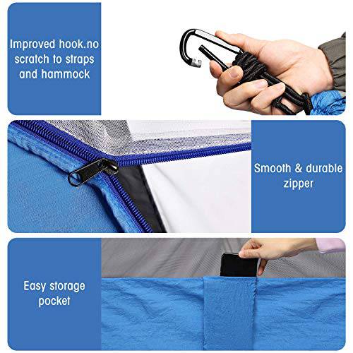 Delxo Hammock with Mosquito Net and Sun-Proof Sunshade-2020 Upgraded -2 Person Camping Ultralight Hammock Tent Bundle with Tree Straps,Carabiners- Portable Hammocks for Indoor,Outdoor,Backpacking - delxousa