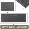 Delxo Kitchen Rug Kitchen Mat Sets Non-Slip Soft Super Absorbent Kitchen Mat Doormat Carpet Set,Chenille Microfiber Material,17"x48" +17"x24" (Grey) - delxousa