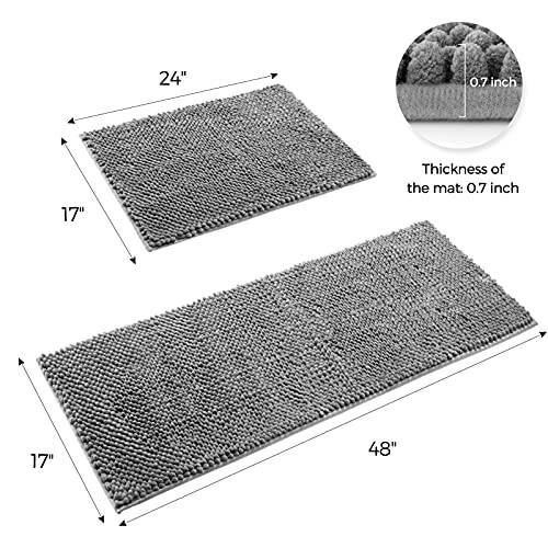 Delxo Kitchen Mats Set 2 Pieces Super Absorbent Microfiber Kitchen Rugs  Machine Washable Non Slip Kitchen Floor Mat for