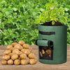 Delxo 3 Pack 10 Gallon Potato Grow Bags, 10Gallon Grow Bag with Velcro Window , Double Layer Premium Breathable Nonwoven Cloth for Potato/Plant Container/Aeration Fabric Pots with Handles（Green） - delxousa
