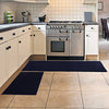 Delxo 2 Pieces Kitchen Rug Sets,Non-Slip Soft Super Absorbent Kitchen Mat Doormat Carpet Set,Chenille Microfiber Material, 17"x48" +17"x24" (Navy Blue) - delxousa