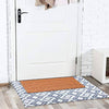 Delxo Door Mats, 24"x36" Cotton Hand-Woven Washable Door Rugs. Triangle Style,Great for Indoor, Outdoor,Front Door,Bedroom,Laundry. Grey and White - delxousa