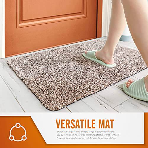 Delxo 24 x 36 Inch Magic Doormat Absorbs Mud Doormat No Odor Durable  Anti-Slip Rubber Back Low-Profile Entrance Door Mat Large Cotton Shoe  Scraper Pet