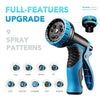 Delxo 50Ft Expandable Garden Hose,9-Function Water Hose in Blue,Heavy Duty High-Pressure Spray Nozzle, Leakproof Design 3/4” Solid Brass Fittings - delxousa
