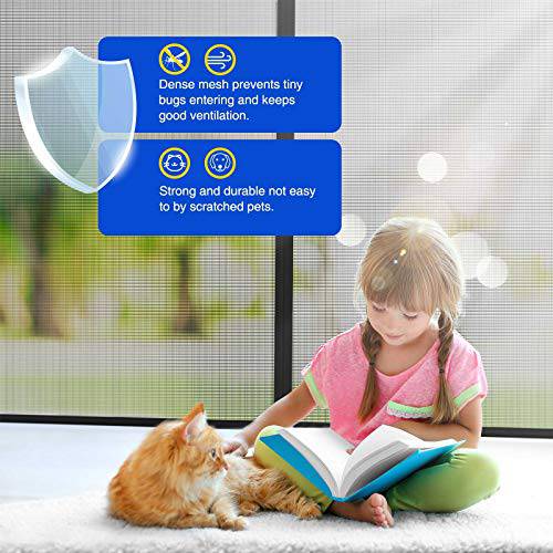 Delxo72x80" Magnetic Screen Door with 32 Magnetics Durable Fiberglass Mesh Curtain,Dogs Pets Friendly Door Screen, Black - delxousa