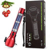 Delxo Patriot Flashlight, Handheld Solar Powered Tactical Flashlights Cell Phone Charger, Multi Function Car LED Flashlight with 2000mAh Battery, USB Charger, Portable Flashlights for Camping Red - delxousa