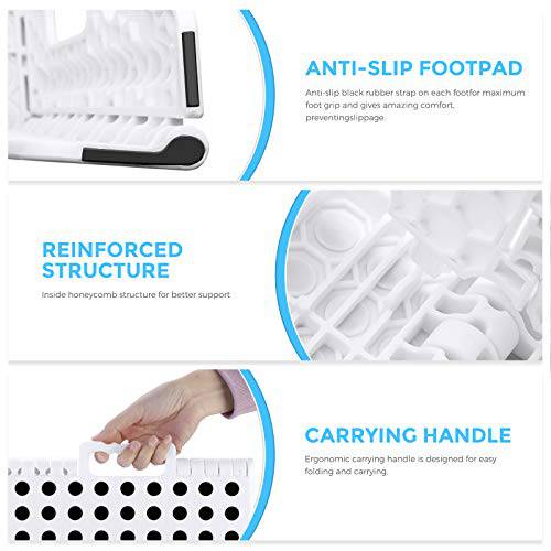 Delxo 16” Folding Step Stool in White,1 Pack Premium Heavy Duty Foldable Stool for Adults,Portable Collapsible Plastic Step Stool,Non Slip Folding Stools for Kitchen Bathroom Bedroom - delxousa