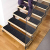 Delxo 8"x30" Stair Treads Non-Slip Carpet 7-Pack Anti-Slip Stair Runner for Wooden Steps, Kids, Elders, and Dogs,Pre Applied Adhesive (Black) - delxousa
