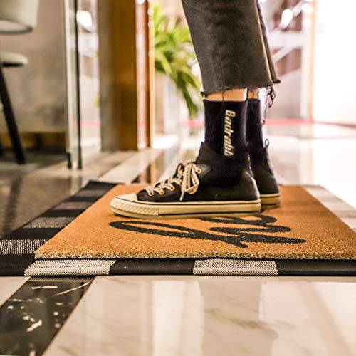 Delxo Cotton Buffalo Plaid Rug,27.5"x43.5" Hand-Woven Indoor or Outdoor Rugs for Layered Door Mats Washable Carpet for Front Porch/Kitchen/Farmhouse/Entryway (Black&White) - delxousa