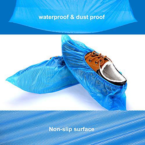 Delxo Shoe Covers Disposable-100pack(50pairs) Disposable Booties Shoe Covers for Indoors Non-Slip Waterproof Shoe Covers One Size Fits All Protectors Disposable Shoe Covers - delxousa