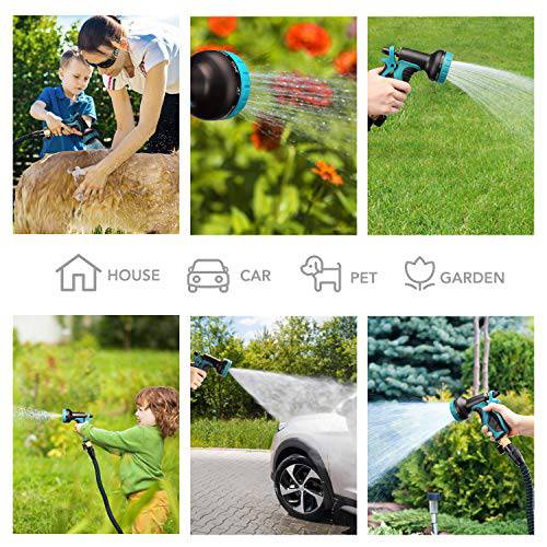 Delxo Expandable Garden Hose,100FT Water Hose with 9-Function High-Pressure Spray Nozzle, Heavy Duty Flexible Hose, 3/4" Solid Brass Fittings Leakproof Design - delxousa