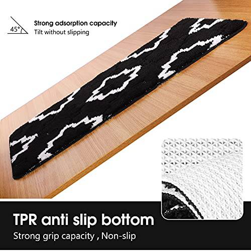 Delxo Indoor Door Mat,32"X48" Mud&Water Absorbent Doormat ,Quatrefoil Pattern Lager Rugs for Entryway, Back Door,Kitchen, Bathroom,Entrance,Machine Washable Doormat Black - delxousa