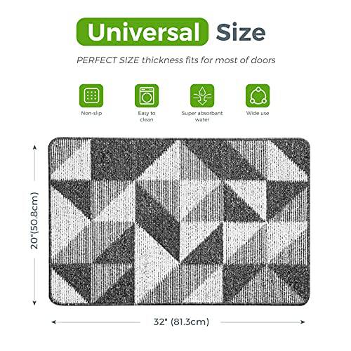Delxo Indoor Door Mat,20”x32” Non Slip Absorbent Dirt Doormat for Fron