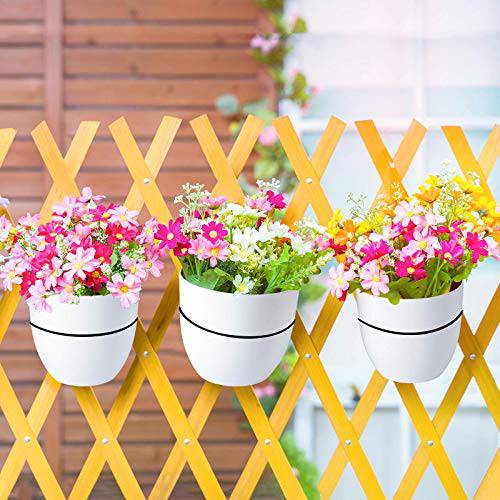 Delxo 5pcs Plant Pots，Flower Pots Indoor with Saucers and Drainage Hole,Plastic Nursery Garden Pots for Plants,Flower.4/4.5/5.5/6.3/7 Inch Planter Pot White - delxousa