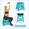 Delxo Folding Step Stool,Non-Slip Stool 13 inch Height Premium Heavy Duty Foldable Stool for Kids and Adults,Kitchen Garden Bathroom Stepping Stool 1 Pack in Light Blue,2021 Upgrade Dotted Texture - delxousa