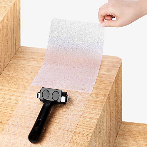 Delxo 15 Pack Non-Slip Stair Treads Tape， 6x30 inch Anti Slip Grip Traction Tape with Roller for Stairs, PVC Free Non Slip Stair treads Outdoor（Clear） - delxousa