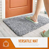 Delxo 18"x30" Grey Door Mat, Absorbs Mud & Water Entryway Rug, No Odor Anti-Slip Rubber Back Low-Profile Front Door Mat Indoor, Large Cotton Shoe Scraper Pet Mat Machine Washable - delxousa