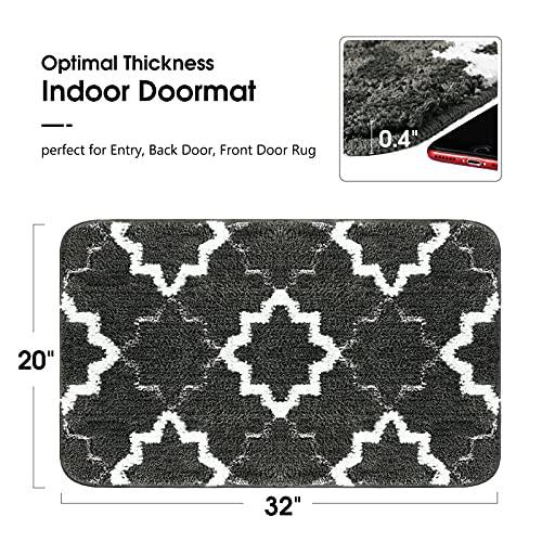 WISELIFE Door Mat Indoor Outdoor Floor Mat,20 inchx32 inch, Non-Slip Absorbent Front Back Doormat Entryway Rugs, Low Profile Resist Dirt Door Mats for