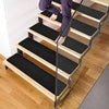 Delxo Non Slip Carpet Stair Treads, Set of 7, Rug Non Skid Runner for Grip and Beauty. Safety Slip Resistant for Kids, Elders, and Dogs,Pre Applied Adhesive .6''x30'' (Black) - delxousa
