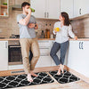 Delxo Kitchen Rug Set ,17"x48"+17"x24" Non Slip Machine Washable Kitchen Rugs and Mats Set Kitchen Mat Rug Runner Set Indoor Outdoor Entry Rug Floor Carpet (Black - delxousa