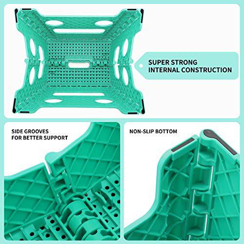Delxo Folding Step Stool,Non-Slip Stool 13 inch Height Premium Heavy Duty Foldable Stool for Kids and Adults,Kitchen Garden Bathroom Stepping Stool 1 Pack in Green,2021 Upgrade Dotted Texture - delxousa