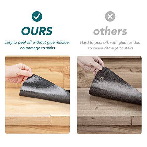 Delxo 14 Pack Non Slip Carpet Stair Treads Rug Non Skid Runner for Grip and Beauty. Safety Slip Resistant for Kids, Elders, and Dogs,Pre Applied Adhesive .6''x30'' (Grey) - delxousa