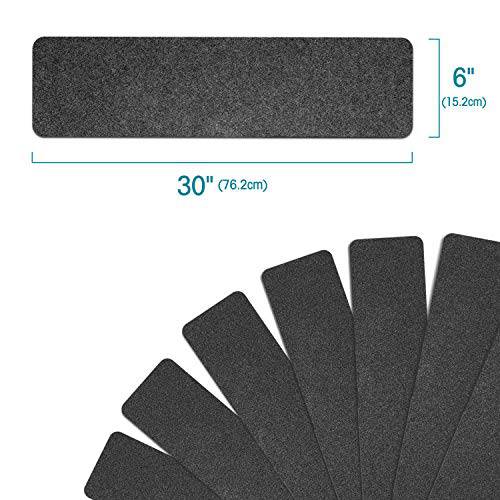 Delxo Non Slip Carpet Stair Treads, Set of 7, Rug Non Skid Runner for Grip and Beauty. Safety Slip Resistant for Kids, Elders, and Dogs,Pre Applied Adhesive .6''x30'' (Grey) - delxousa