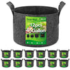 Delxo 12-Pack 15 Gallon Grow Bags Heavy Duty Aeration Fabric Pots Thickened Nonwoven Fabric Pots Plant Grow Bags Grey - delxousa