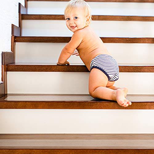 Delxo 15 Pack Non-Slip Stair Treads Tape， 6x30 inch Anti Slip Grip Traction Tape with Roller for Stairs, PVC Free Non Slip Stair treads Outdoor（Clear） - delxousa